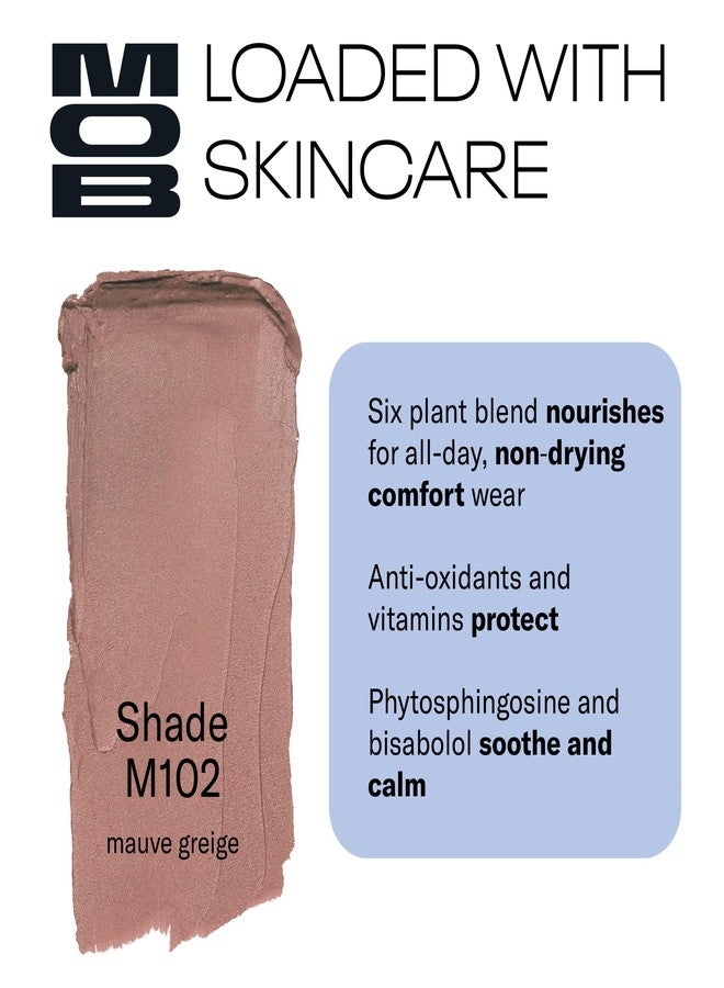 MOB Beauty Soft Matte Lipstick M102 – Mauve Greige | Weightless, One-Swipe Color Infused with Skincare | Vegan, Silicone-Free, Cruelty-Free Formula in a Biodegradable Capsule - Image 2